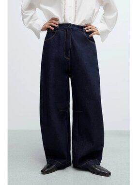 NWT Cordera Curved Baggy Jeans - Dark Denim - OS
